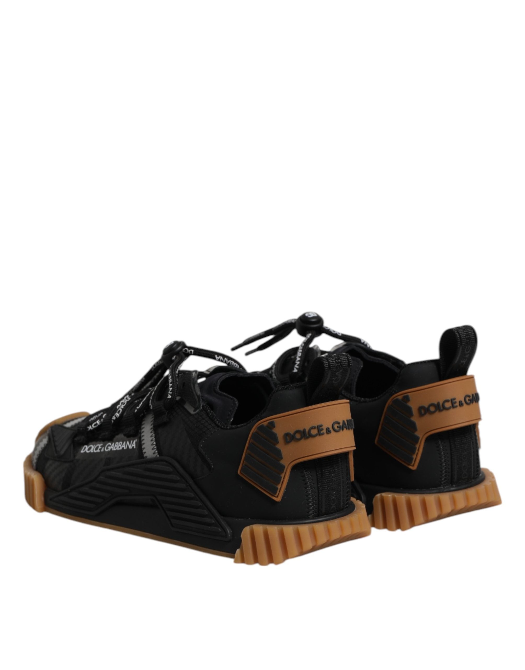 Dolce & Gabbana svarta och bruna NS1 låga sneakers med logotyp