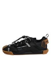 Dolce & Gabbana svarta och bruna NS1 låga sneakers med logotyp