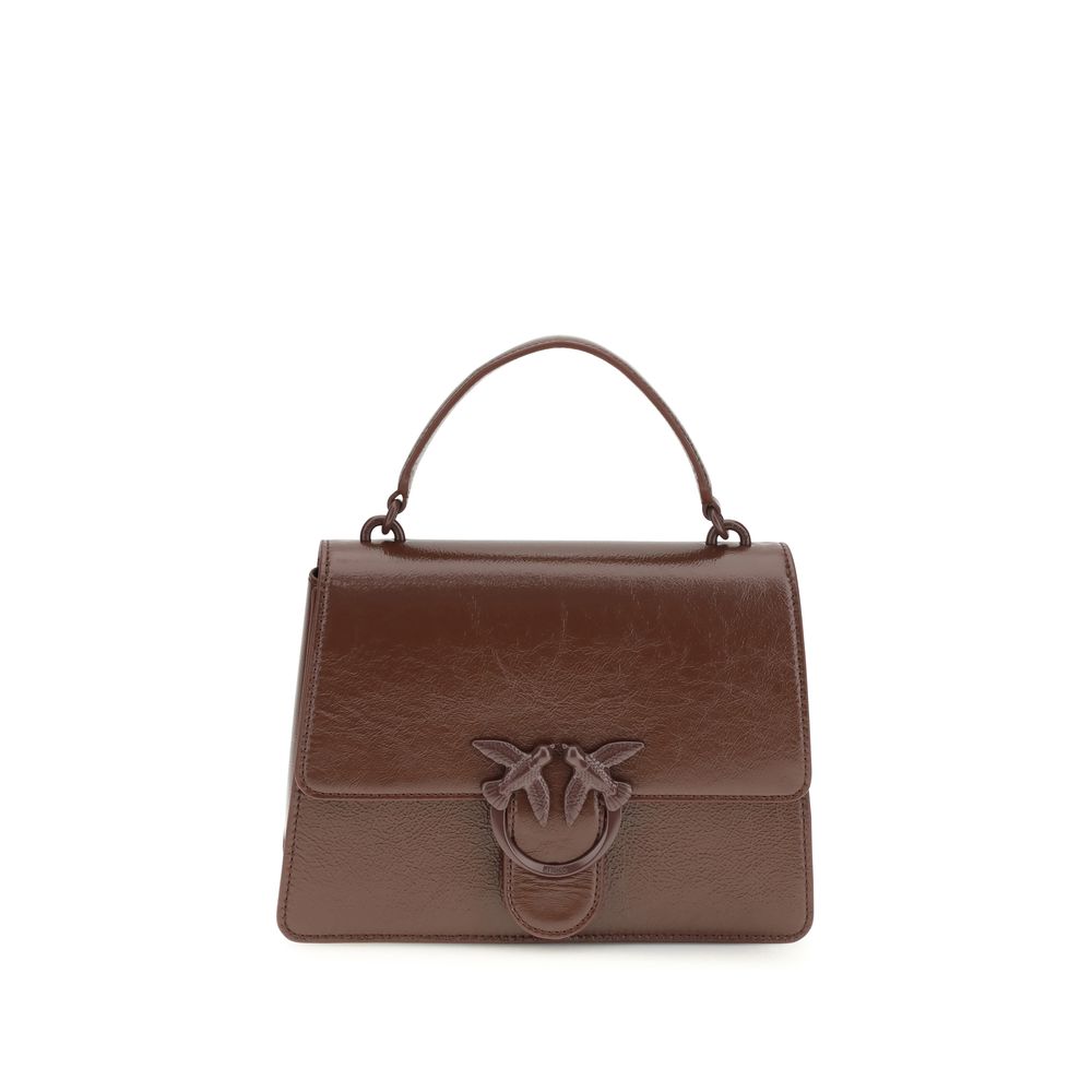 PINKO Brown Calf Leather Shoulder Bag