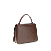 PINKO Brown Calf Leather Shoulder Bag