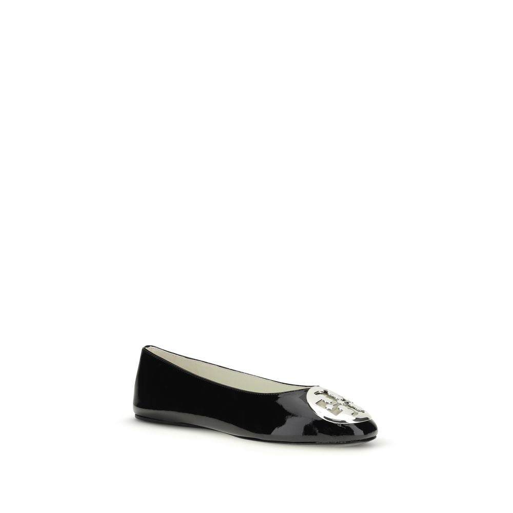 Tory Burch Black Calf Leather Ballet Flats