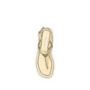 Prada Silver Calf Leather Flat Sandals