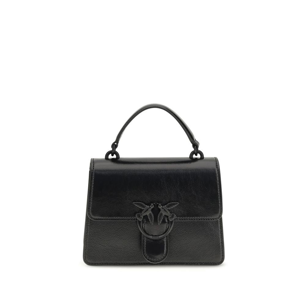 PINKO Black Calf Leather Shoulder Bag