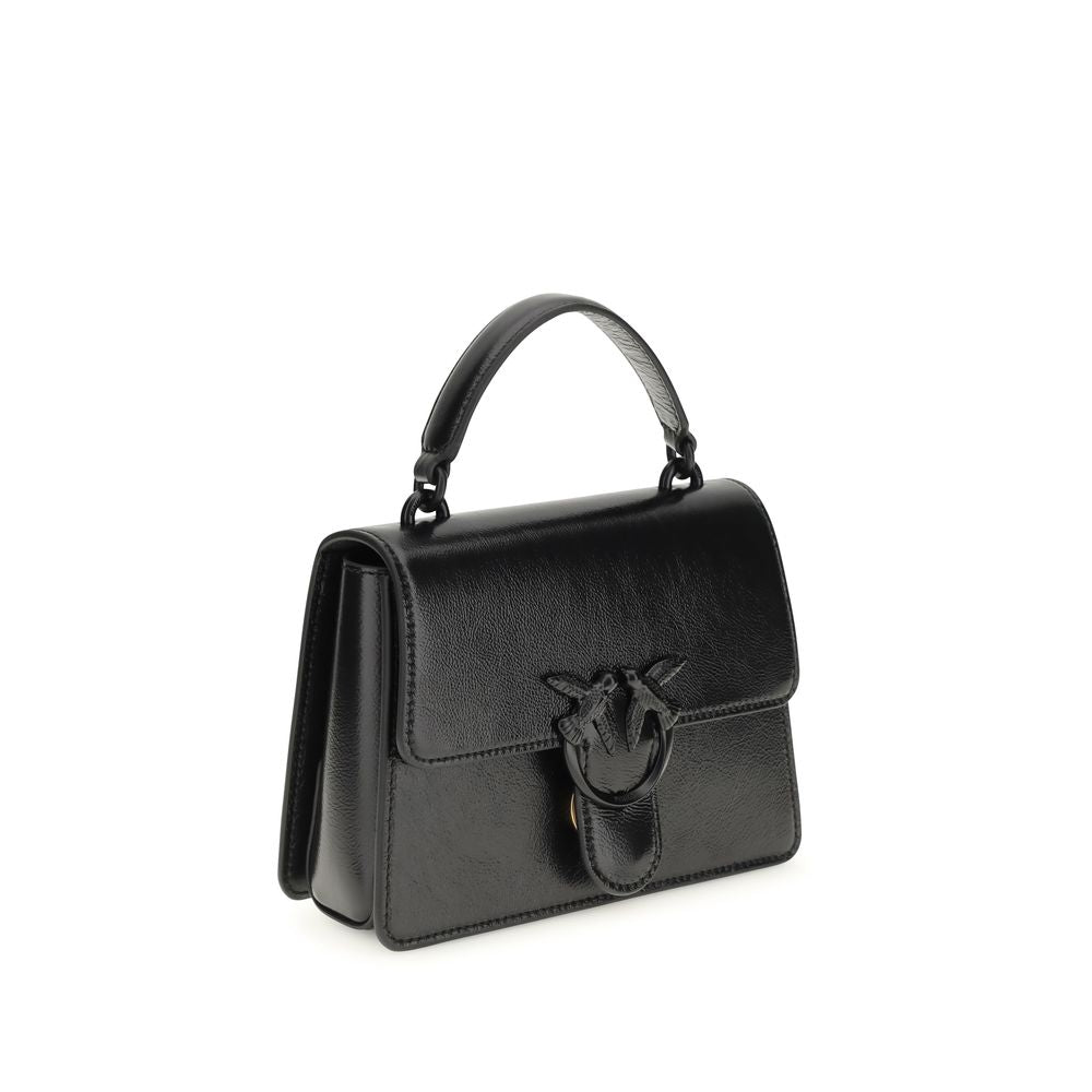 PINKO Black Calf Leather Shoulder Bag
