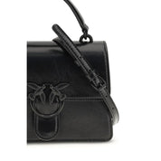 PINKO Black Calf Leather Shoulder Bag