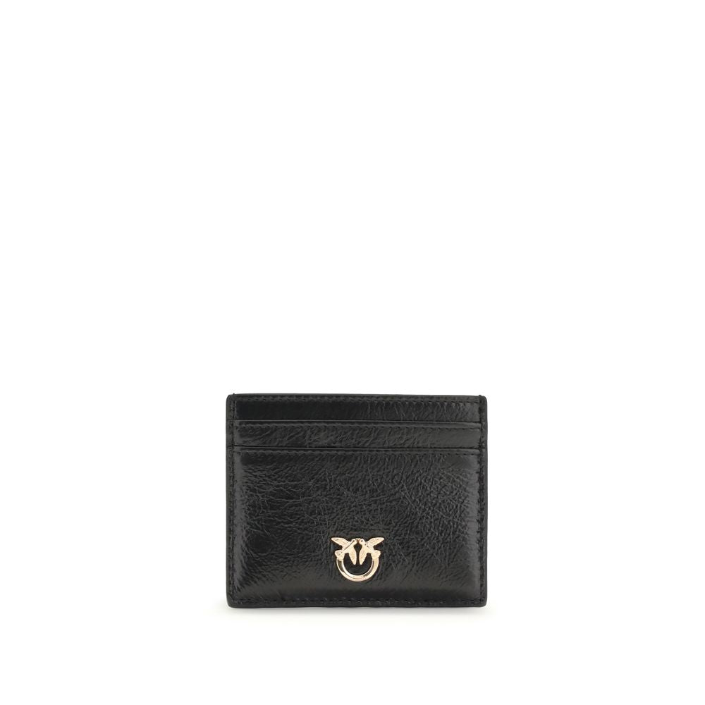 PINKO Black Calf Leather Card Holder