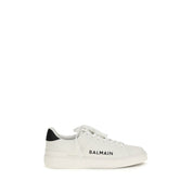Balmain White Calf Leather Low Top Sneakers
