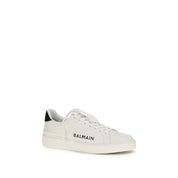 Balmain White Calf Leather Low Top Sneakers