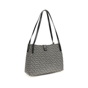 Balmain Black Jacquard Leather Shoulder Bag