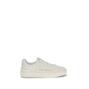 Balmain White Calf Leather Low Top Sneakers