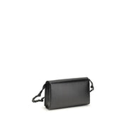 Jil Sander Black Calf Leather Wallet with Shoulder Strap