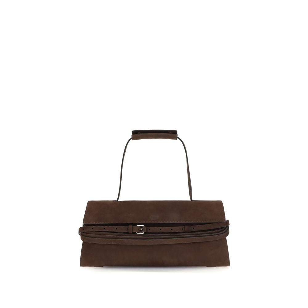 Moschino Brown Calf Leather Shoulder Bag