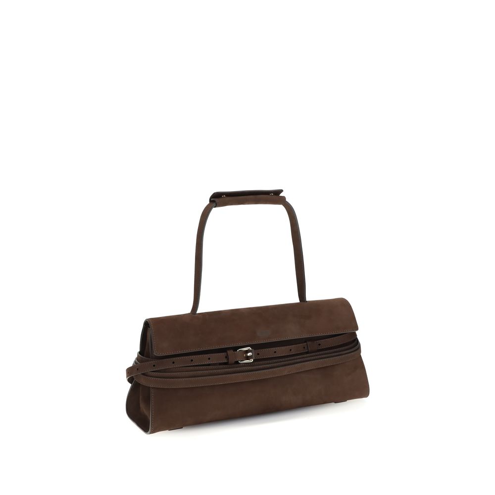 Moschino Brown Calf Leather Shoulder Bag