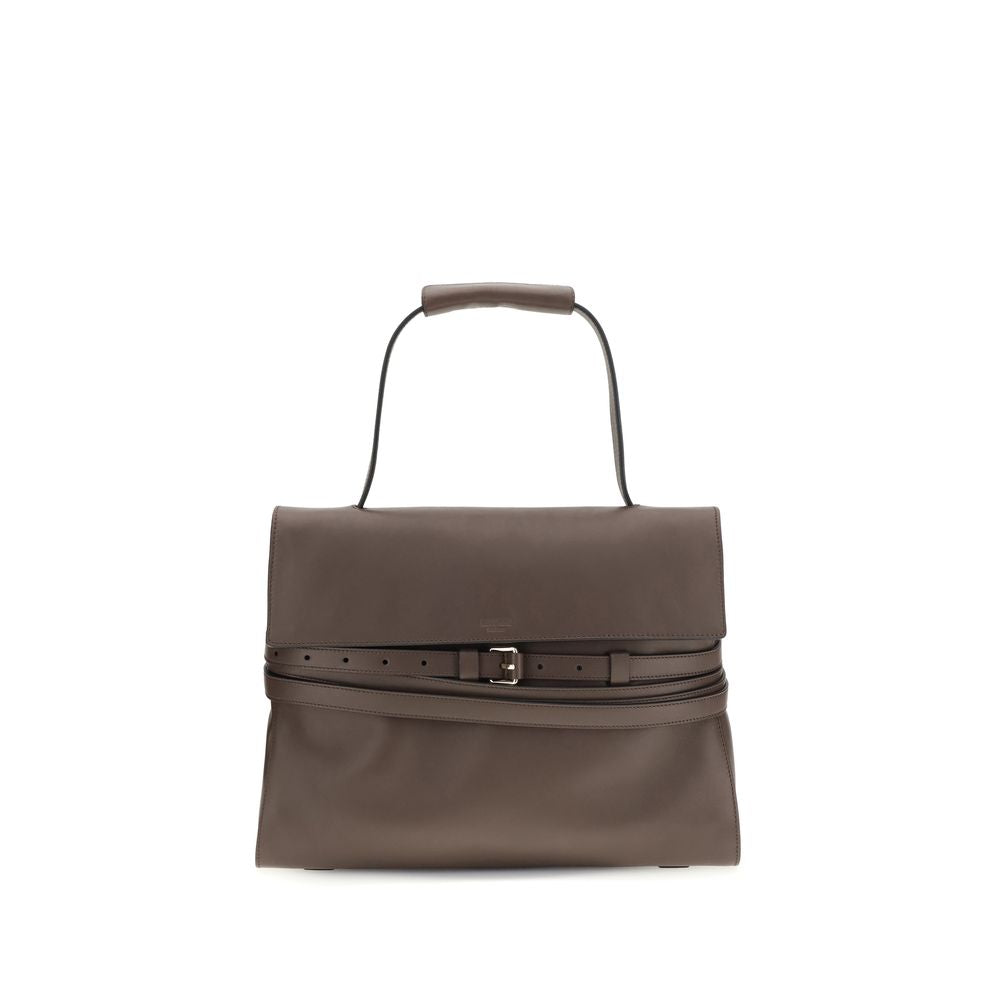 Moschino Brown Calf Leather Handbag