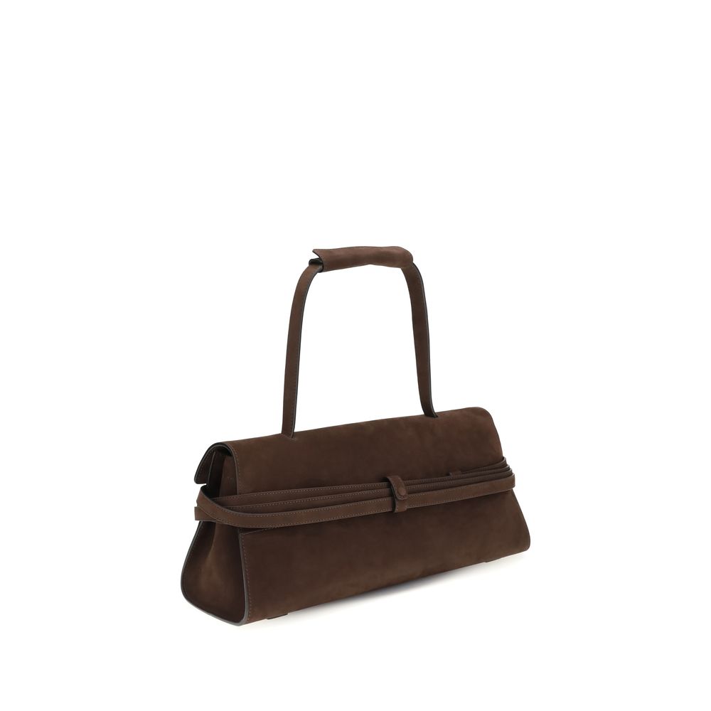 Moschino Brown Calf Leather Shoulder Bag