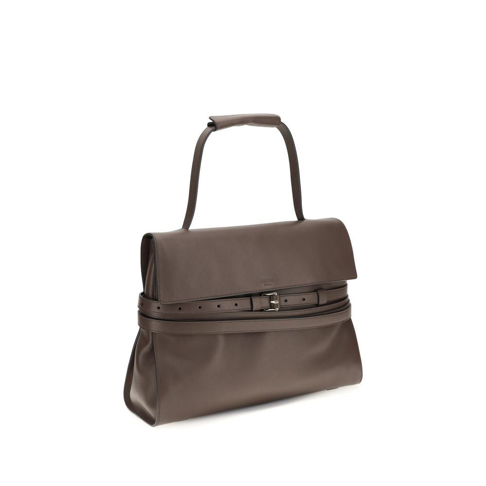 Moschino Brown Calf Leather Handbag