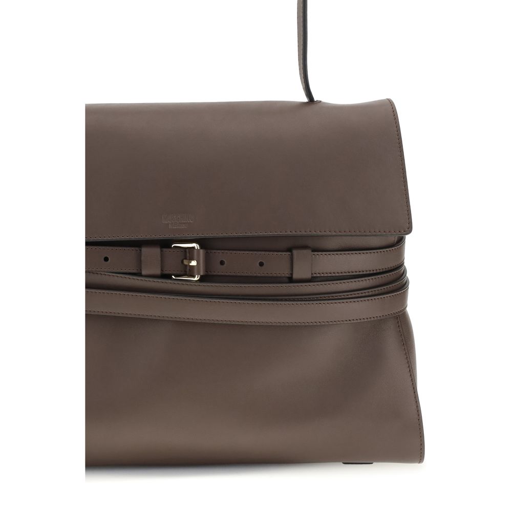 Moschino Brown Calf Leather Handbag