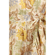 Zimmermann Bicolor Cotton Voile Wrap Mini Dress