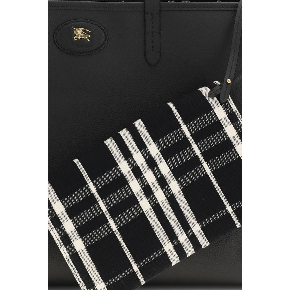 Burberry Black Calf Leather Reversible Tote Bag