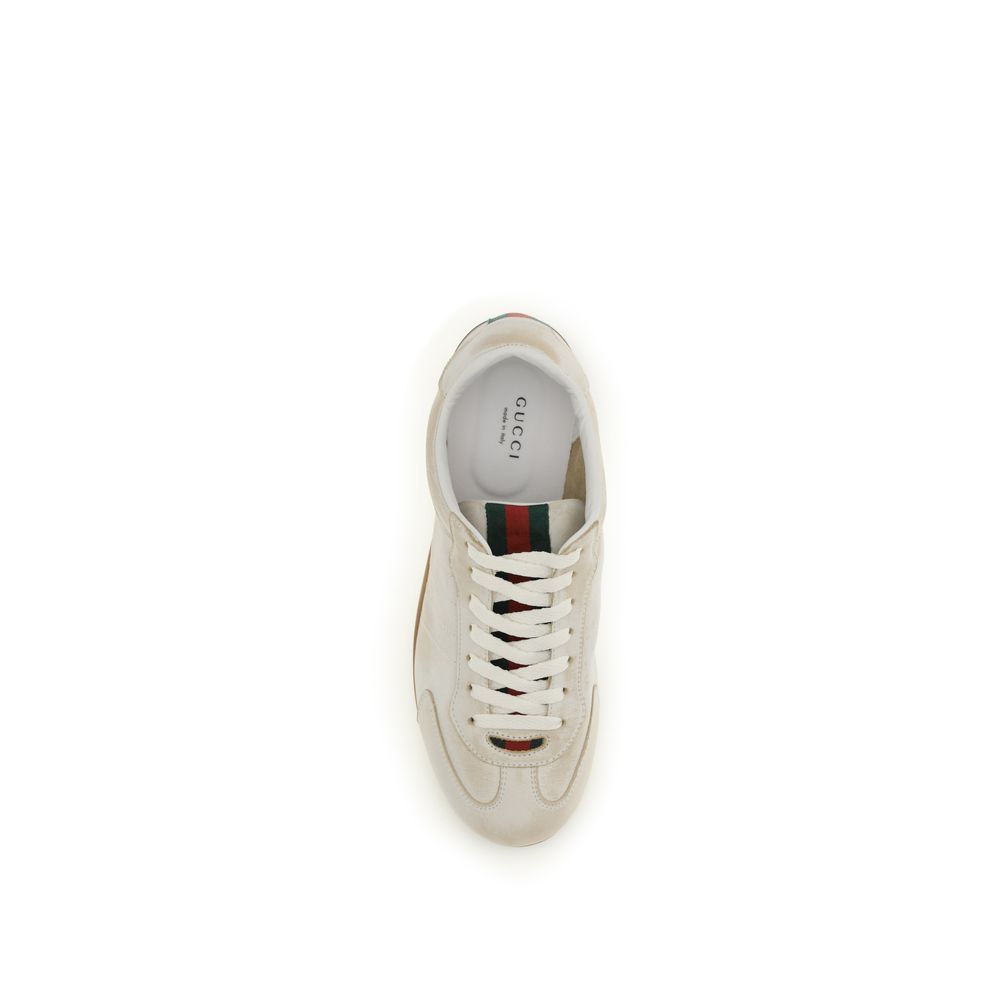 Gucci Black Calf Leather Low Top Sneakers