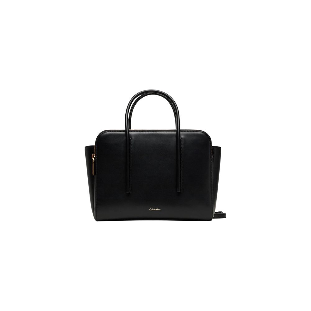 Calvin Klein Black Leather Carryall Mini Tote Bag