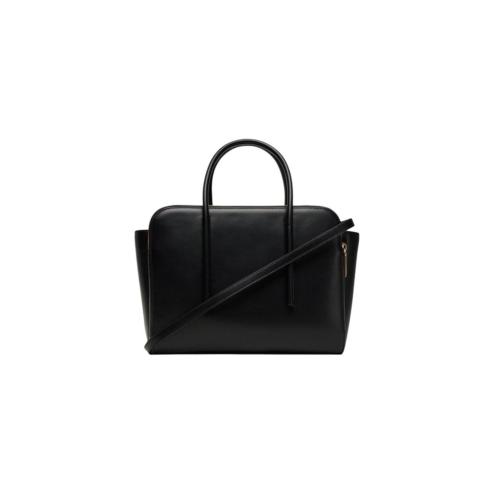 Calvin Klein Black Leather Carryall Mini Tote Bag