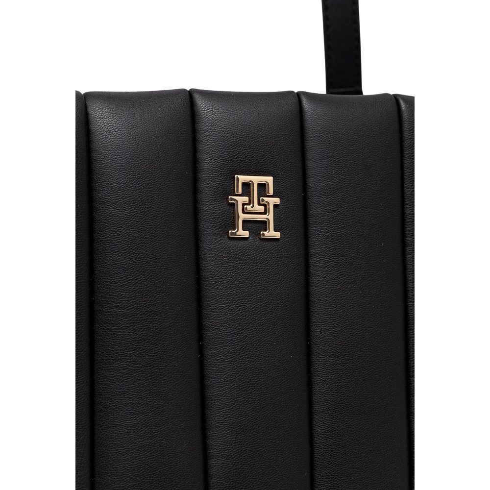 Tommy Hilfiger Black Polyurethane Tote Bag