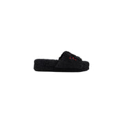 Ralph Lauren Black Textile Platform Slippers