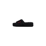 Ralph Lauren Black Textile Platform Slippers