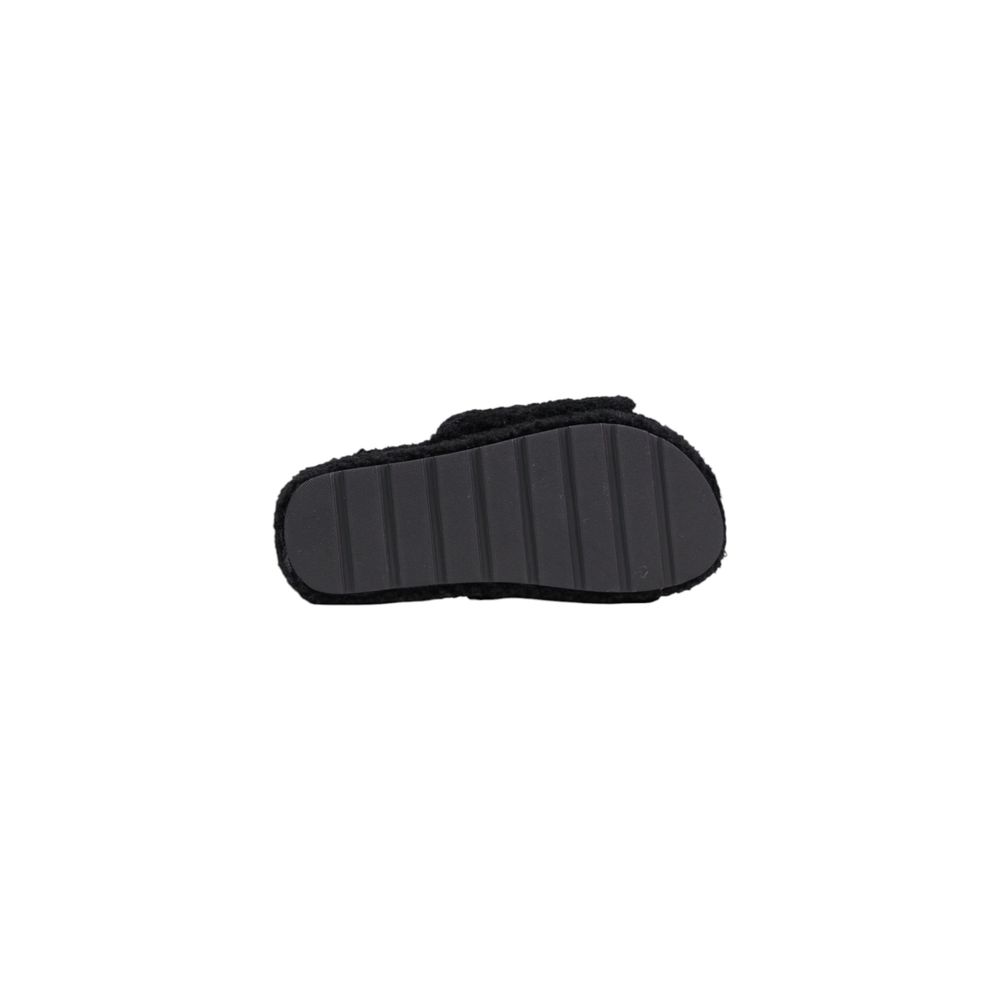 Ralph Lauren Black Textile Platform Slippers