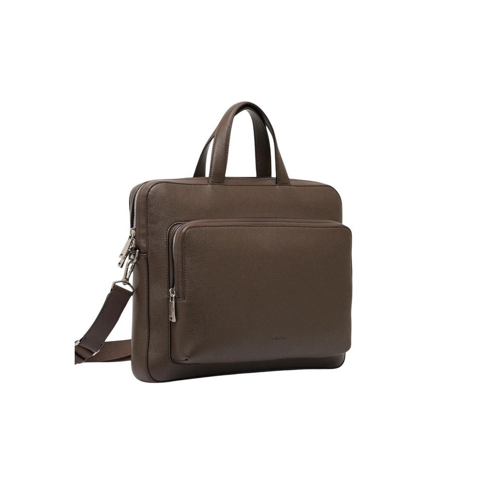 Calvin Klein Brown Polyurethane Briefcase