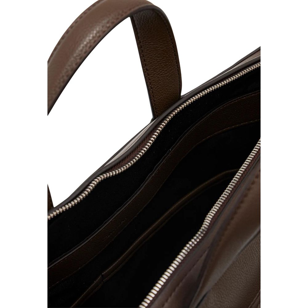 Calvin Klein Brown Polyurethane Briefcase