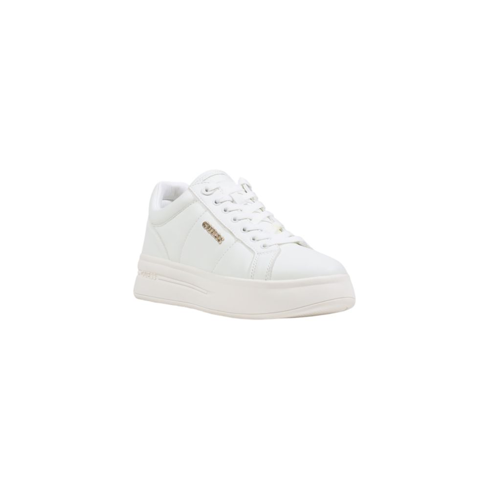 Guess White Polyurethane Platform Sneakers