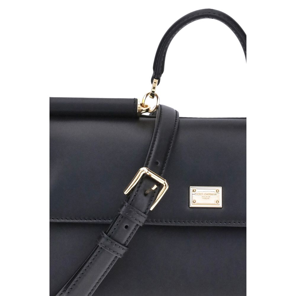 Dolce & Gabbana Black Calf Leather Shoulder Bag
