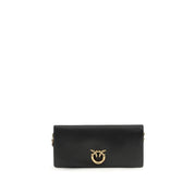 PINKO Black Calf Leather Clutch Bag