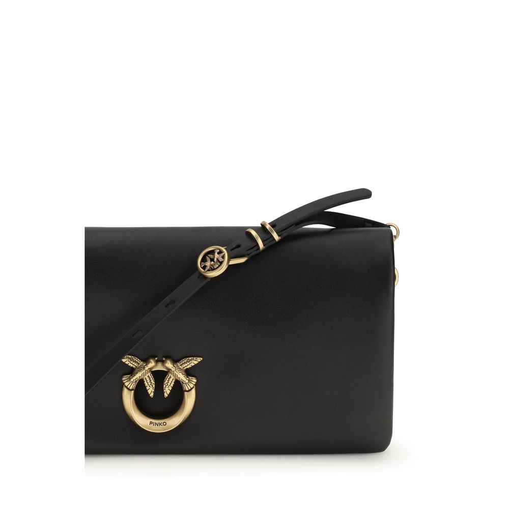 PINKO Black Calf Leather Clutch Bag