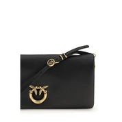 PINKO Black Calf Leather Clutch Bag