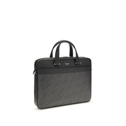 Ferragamo Gray Calf Leather Briefcase
