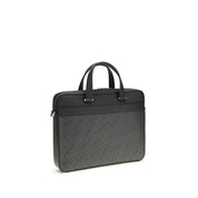 Ferragamo Gray Calf Leather Briefcase
