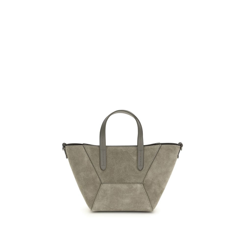 Brunello Cucinelli Brown Suede Shoulder Bag