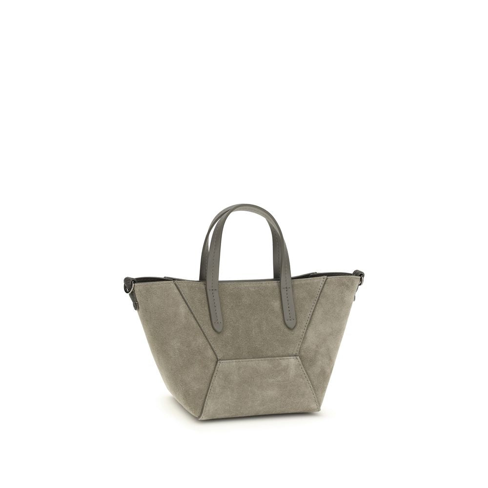Brunello Cucinelli Brown Suede Shoulder Bag