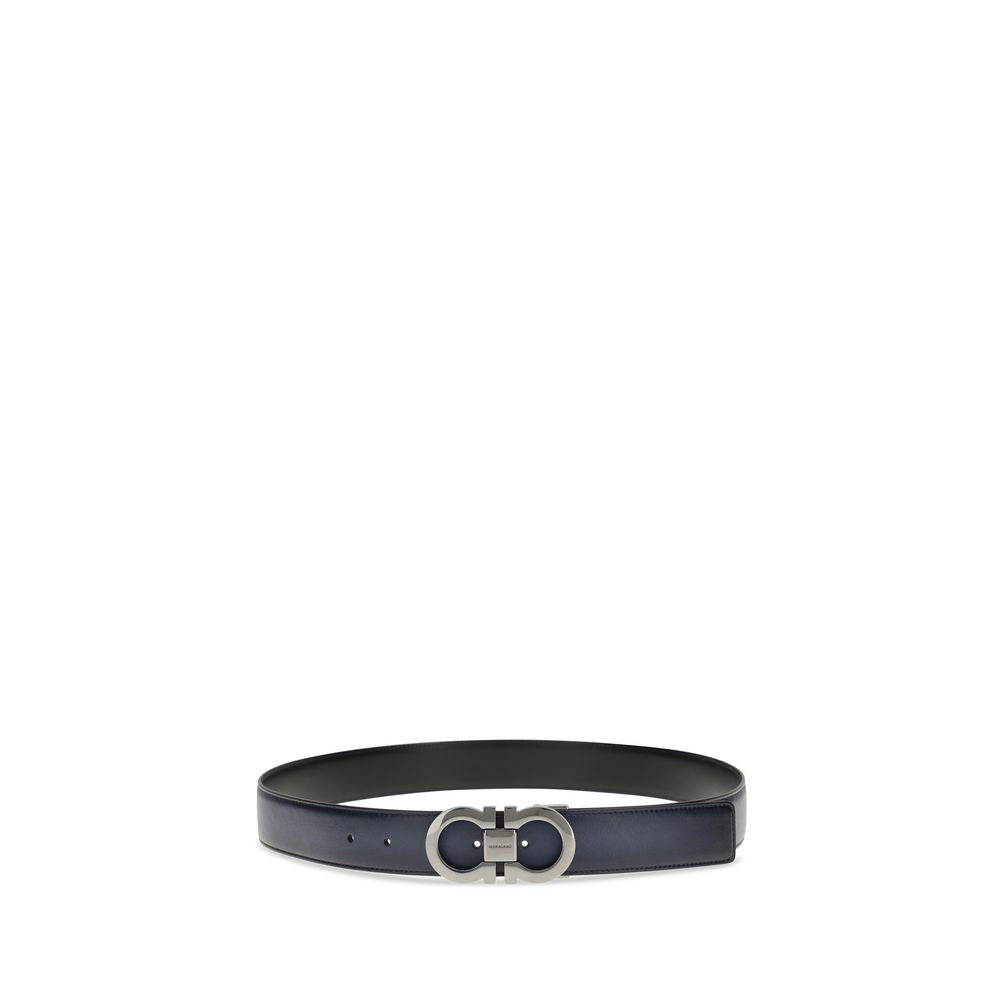 Ferragamo Black Calf Leather Regular Belt
