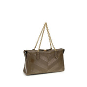 Valentino Garavani Brown Calf Leather Shoulder Bag