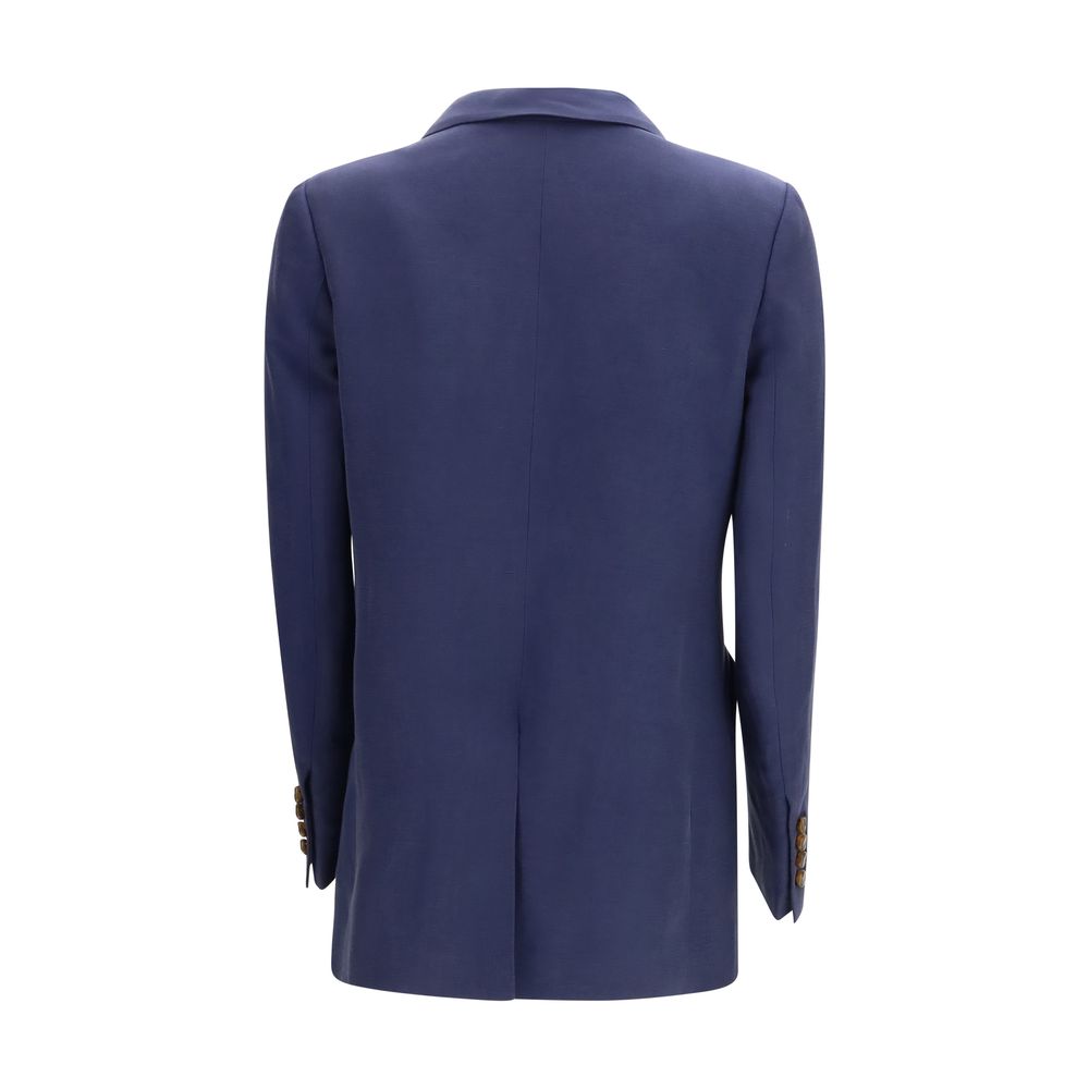 Blazé Milano Blue Linen and Silk Blazer