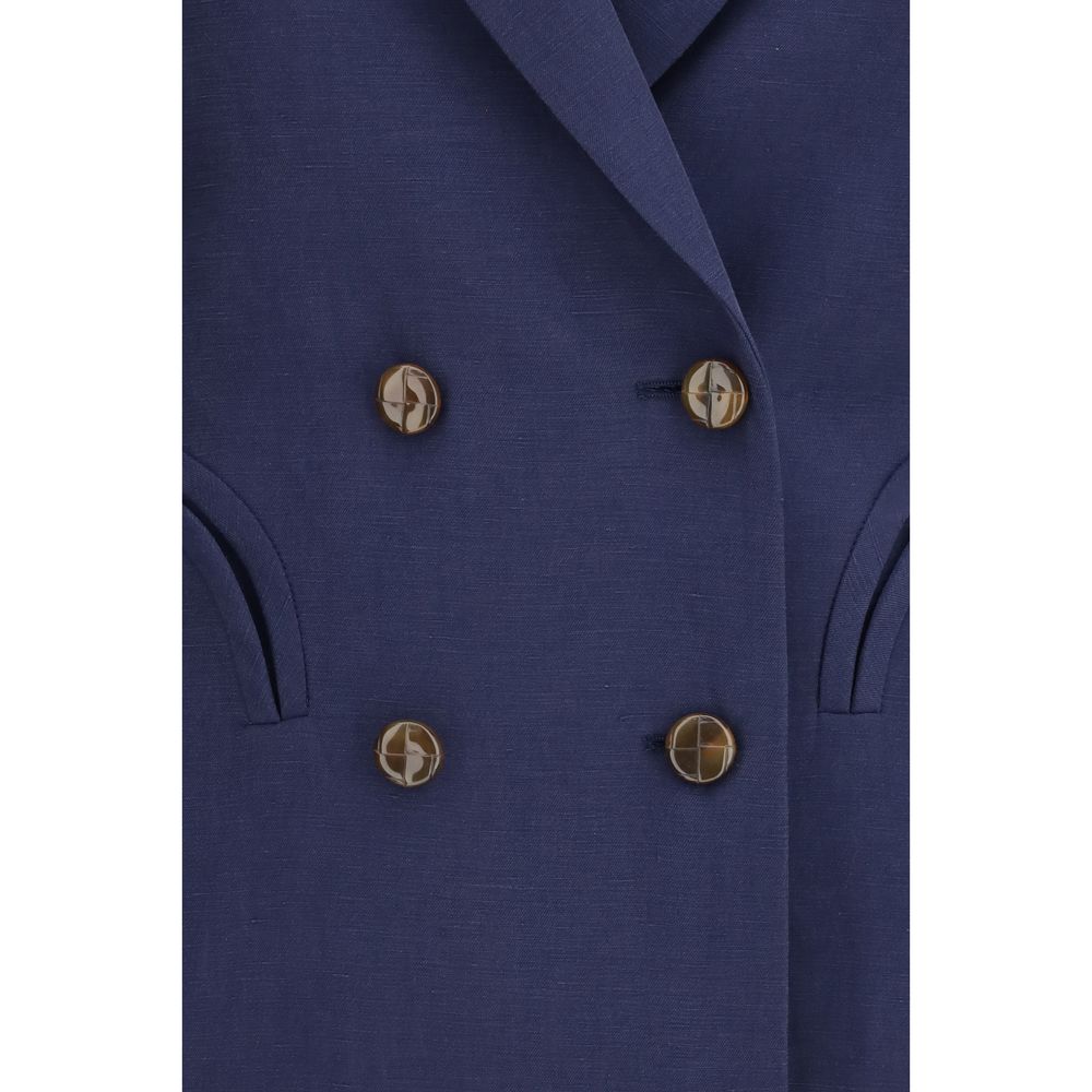 Blazé Milano Blue Linen and Silk Blazer