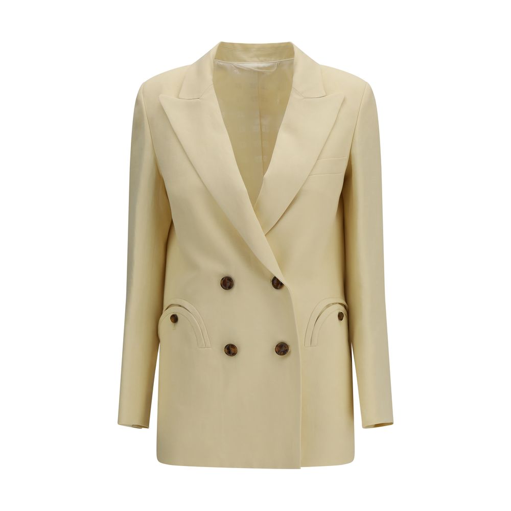 Blazé Milano Beige Linen and Silk Blazer