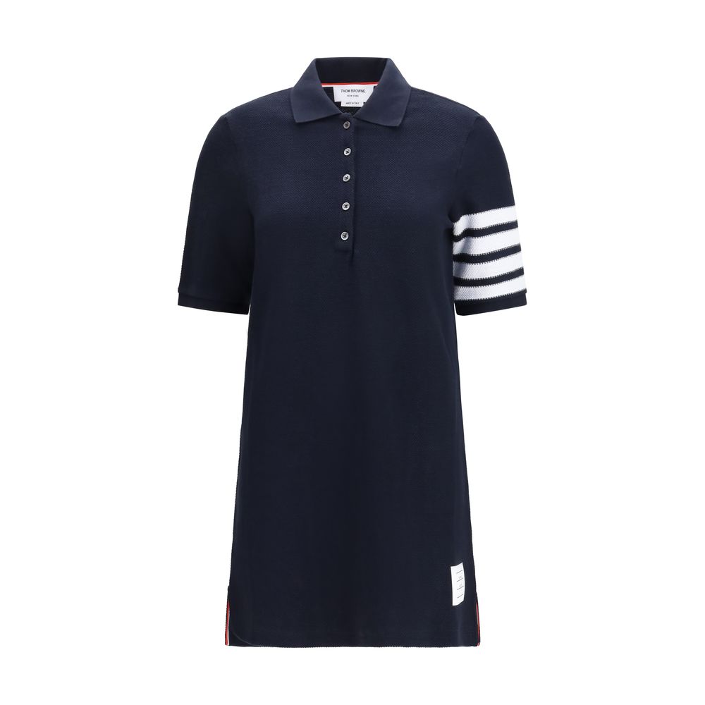 Thom Browne Blue Cotton Piqué Polo Dress