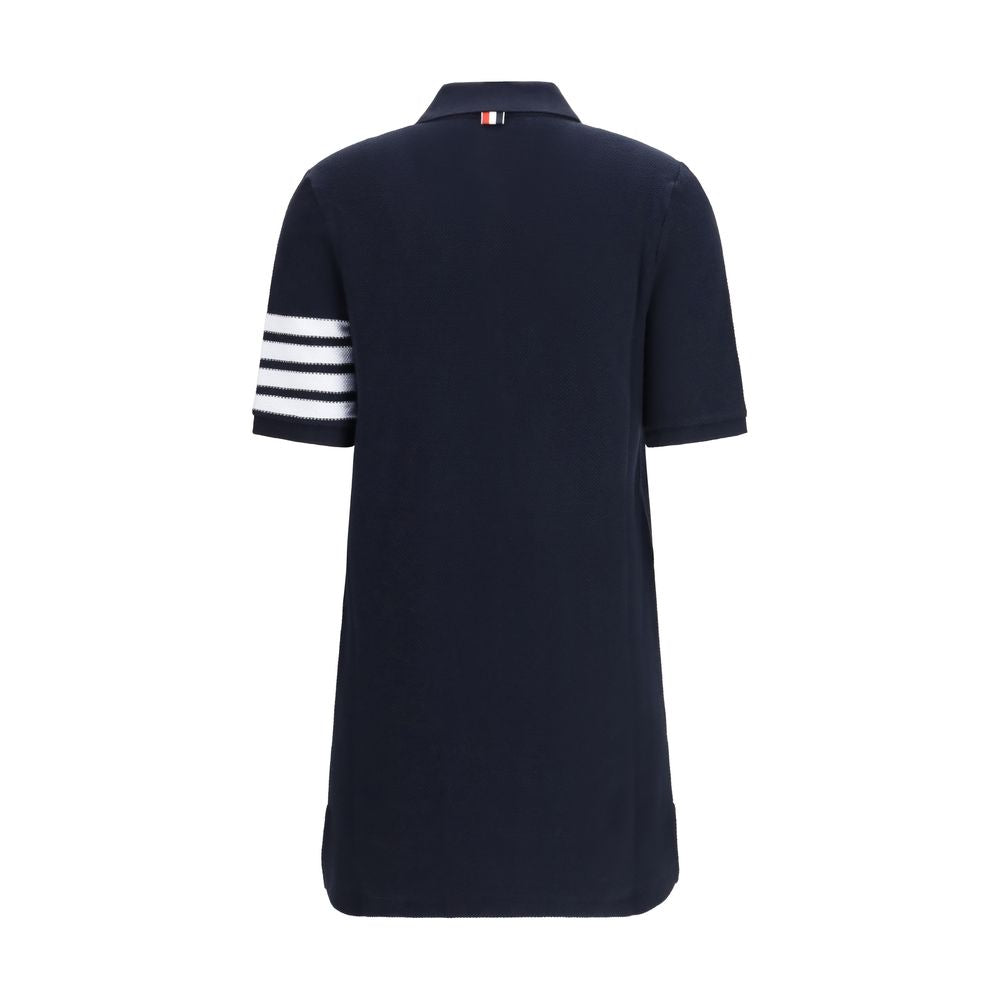 Thom Browne Blue Cotton Piqué Polo Dress