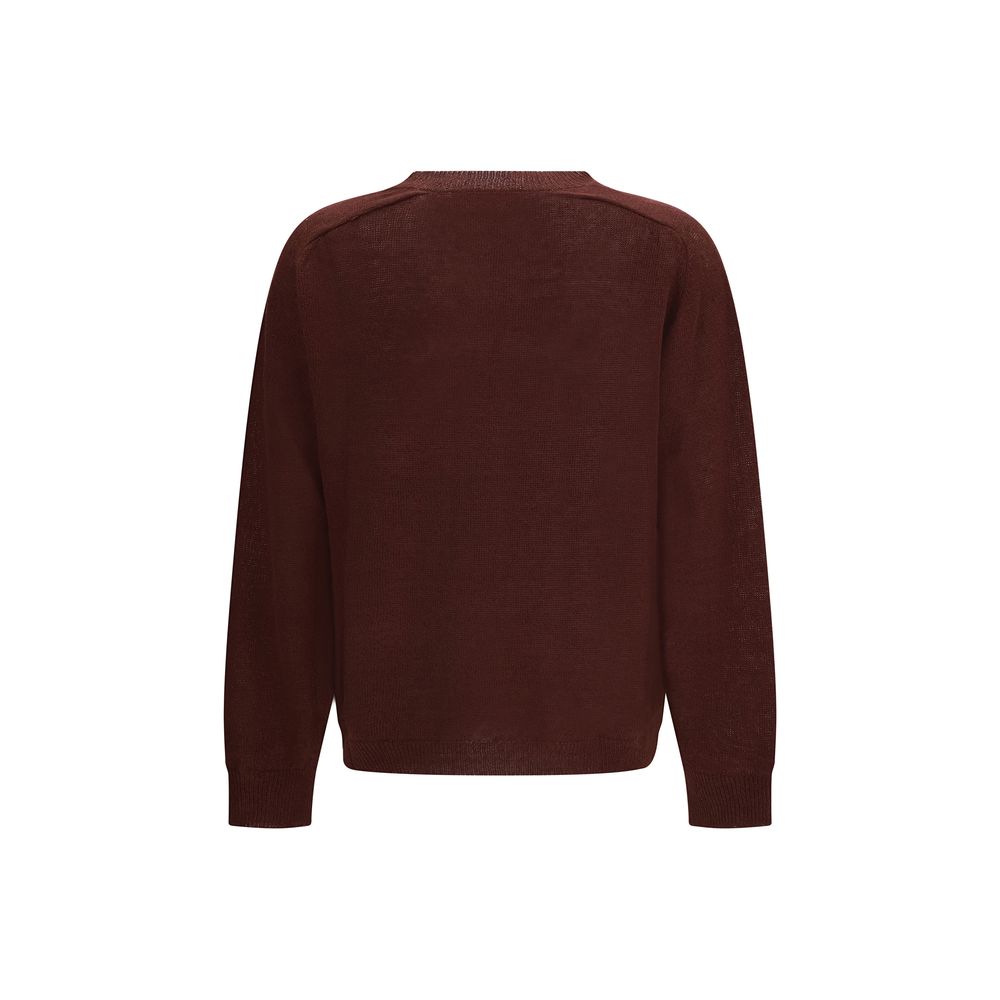 Our Legacy Bordeaux Linen V-neck Sweater
