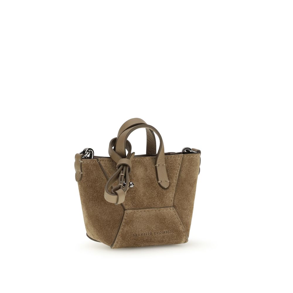 Brunello Cucinelli Brown Calf Leather Shoulder Bag